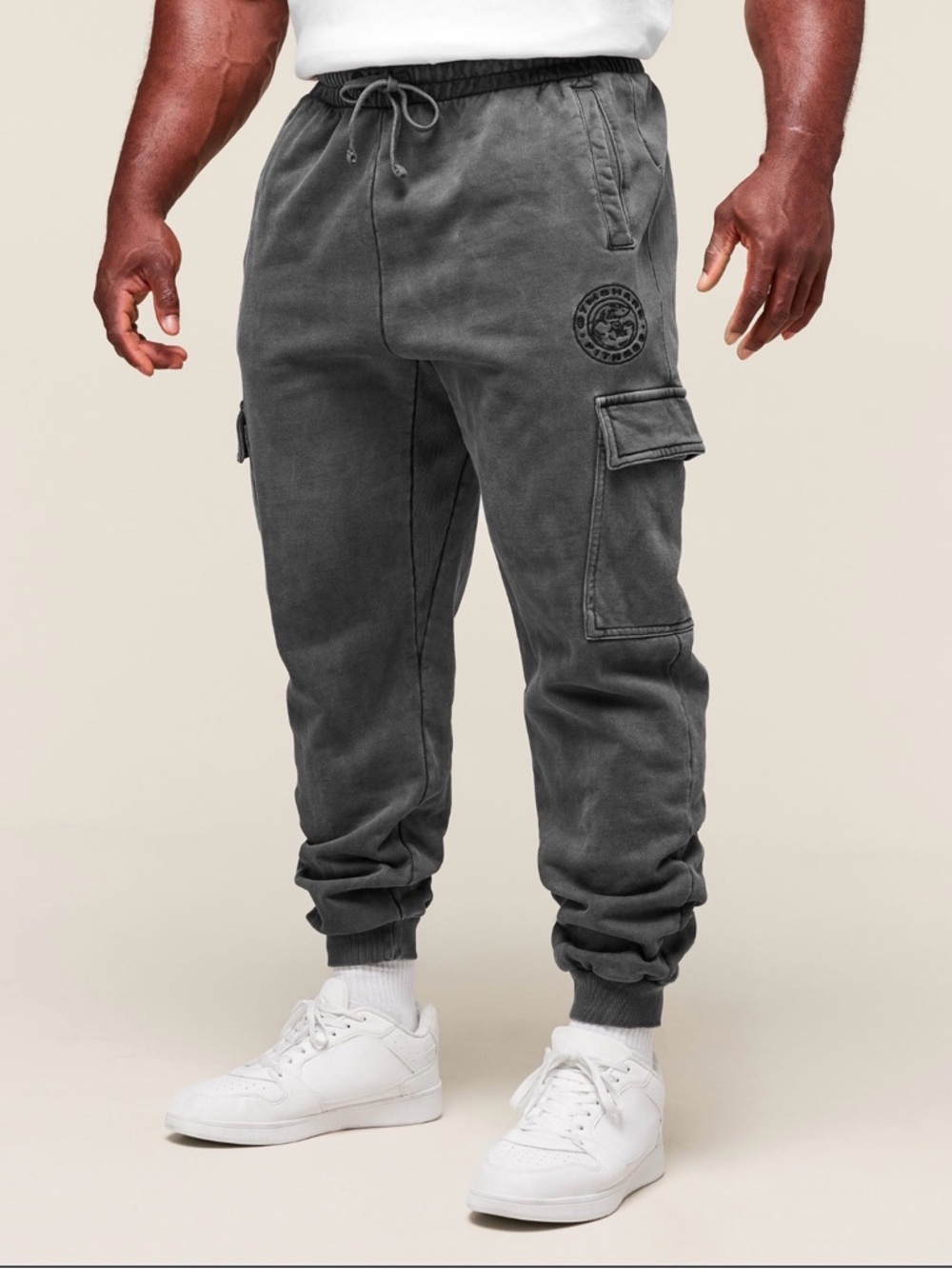 Gymshark Charcoal Cargo Joggers with Drawstring